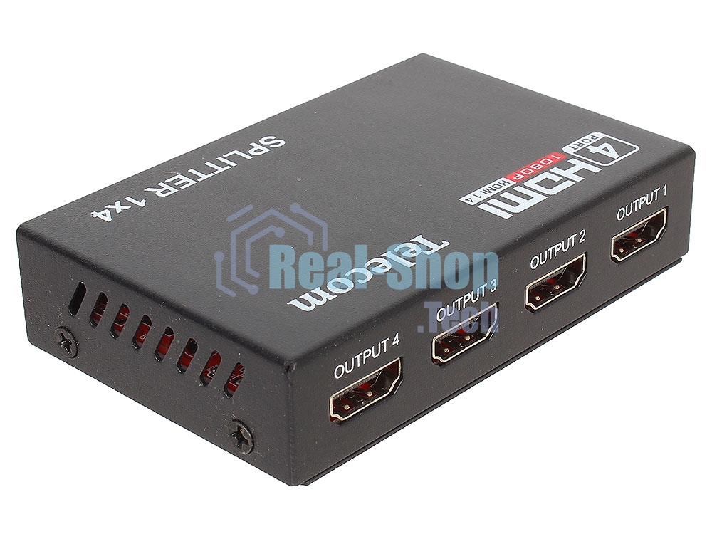 Разветвитель HDMI 1=>4 Telecom TTS5020, каскадируемый, 1.4v+3D