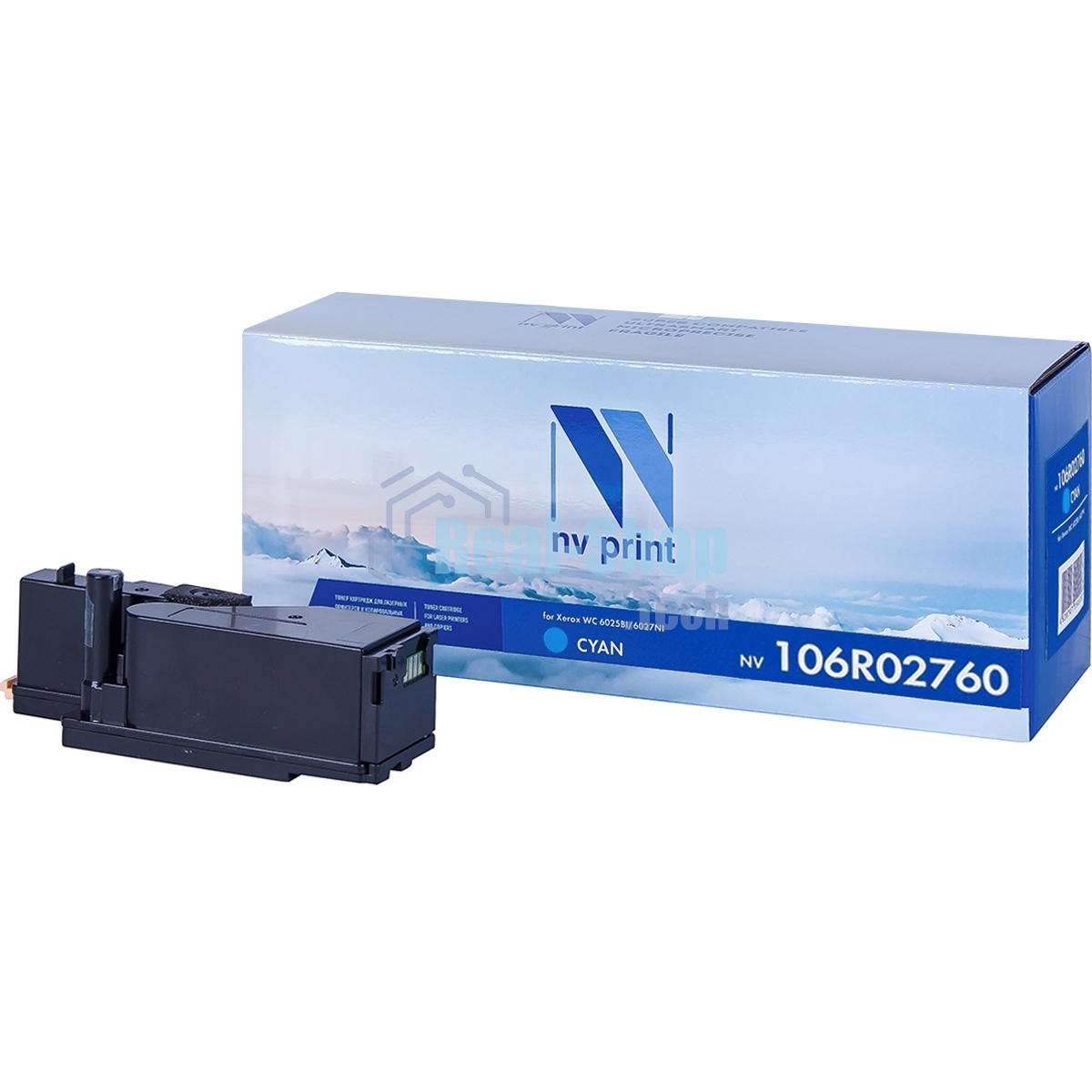 Картридж лазерный NVPrint совместимый Xerox 106R02760 Cyan для Phaser 6020/6022/WorkCentre 6025/6027 (1000k)