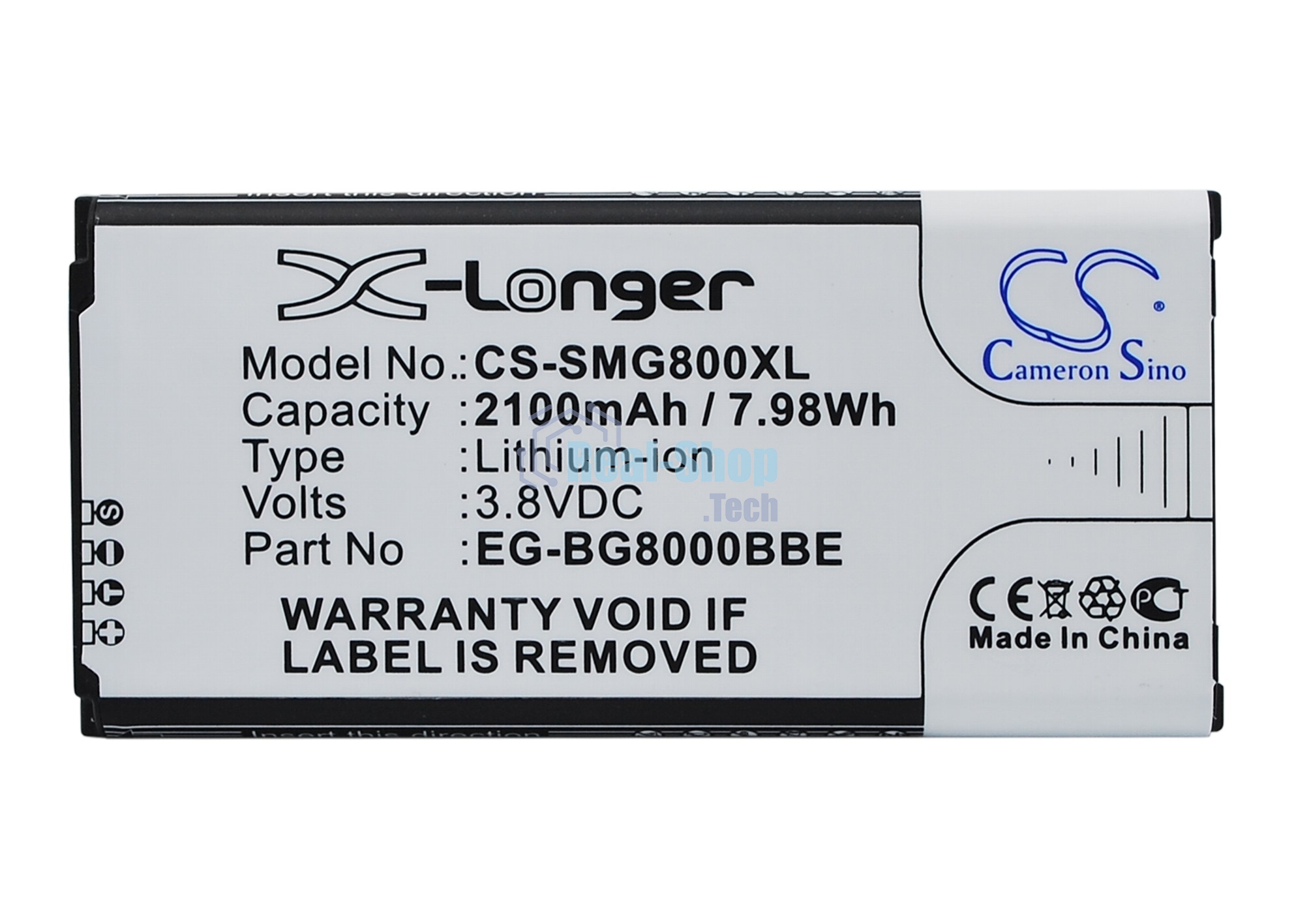 Аккумулятор CameronSinoCS-SMG800XL BG-BG800BBE для Samsung Galaxy S5 Mini SM-G800F3.85V / 2100mAh / 8.09Wh