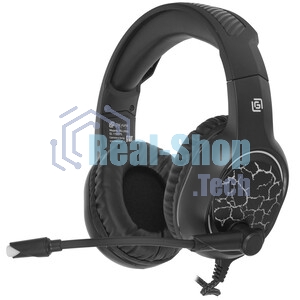 Гарнитура Oklick HS-L930G чёрный/синий, проводная, USB, подсветка