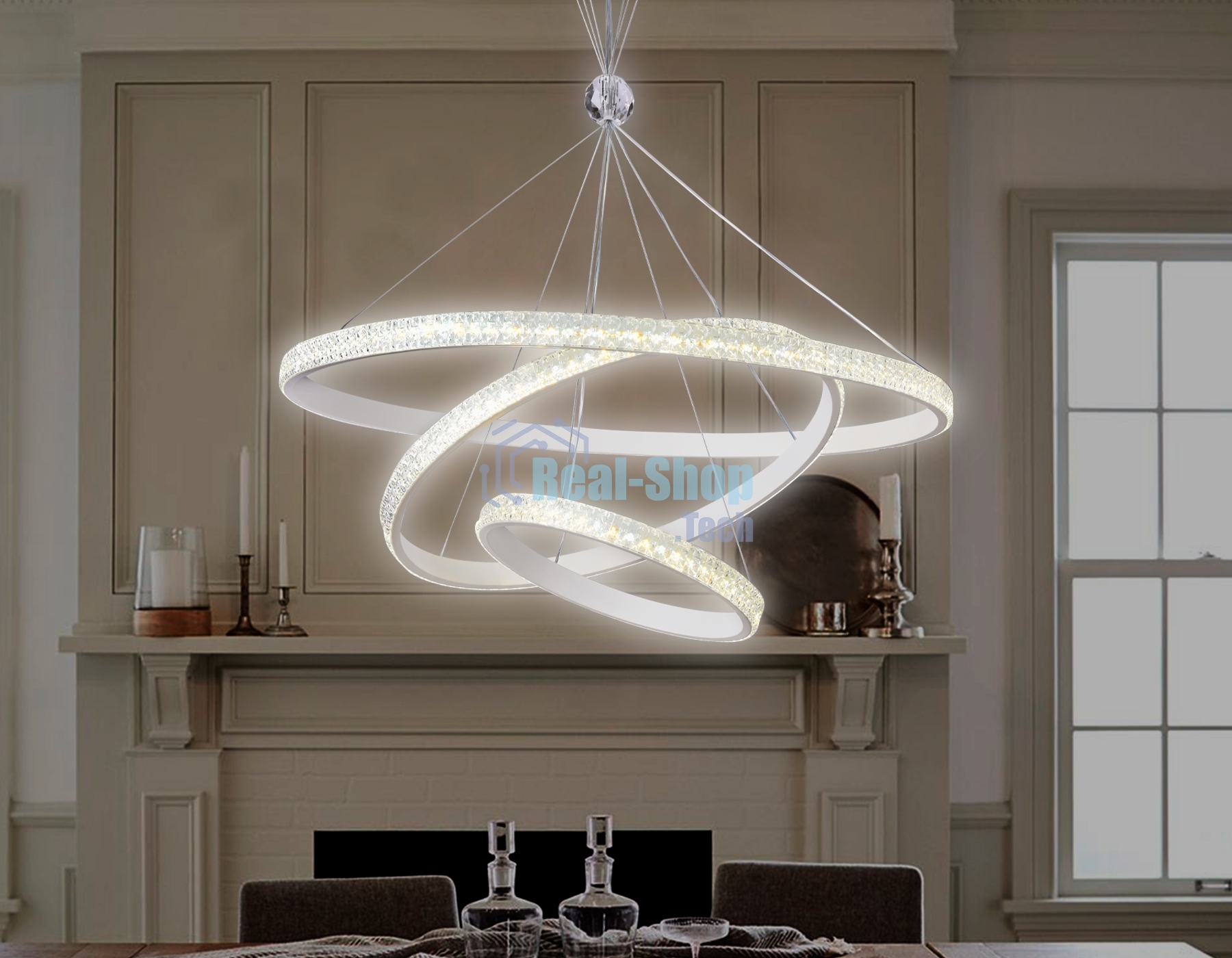Светильник Ambrella light FA6157/3 WH белый 3000K/4200K/6400K 106W D700*890 (ПДУ РАДИО 2.4G)
