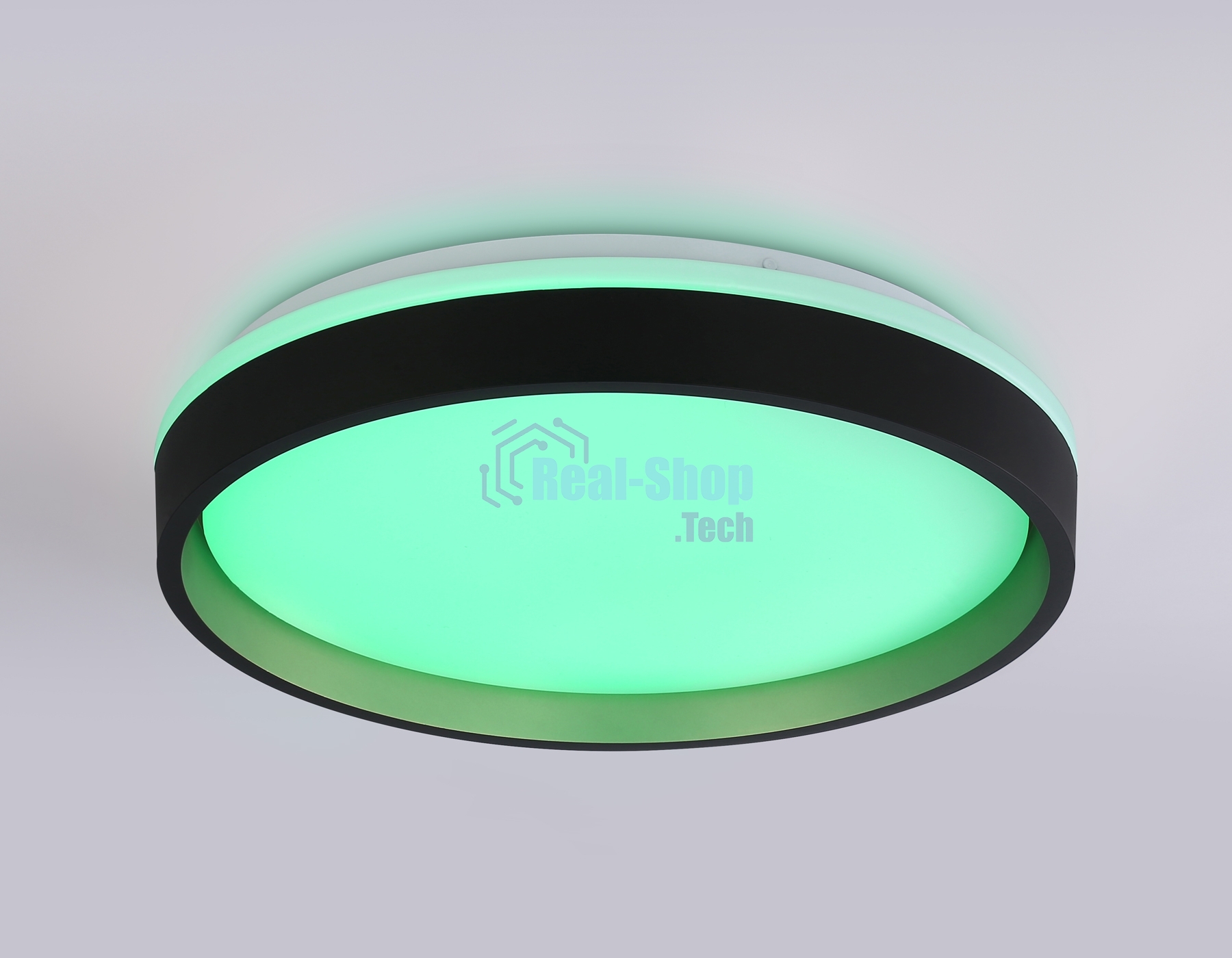Светодиодный светильник RGB Ambrella light FZ604 BK/GD черный/золото IP20 46W 3000K-6500K+RGB D390*80 (ПДУ ИК)