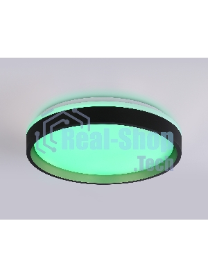 Светодиодный светильник RGB Ambrella light FZ604 BK/GD черный/золото IP20 46W 3000K-6500K+RGB D390*80 (ПДУ ИК)