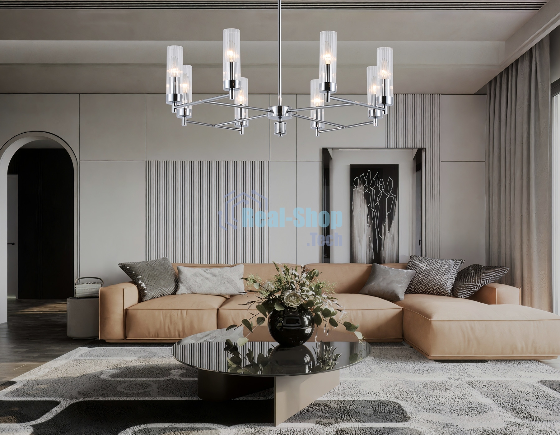 Люстра Ambrella light LH55152/8 CH/CL хром/прозрачный E14/8 max 40W D765*520