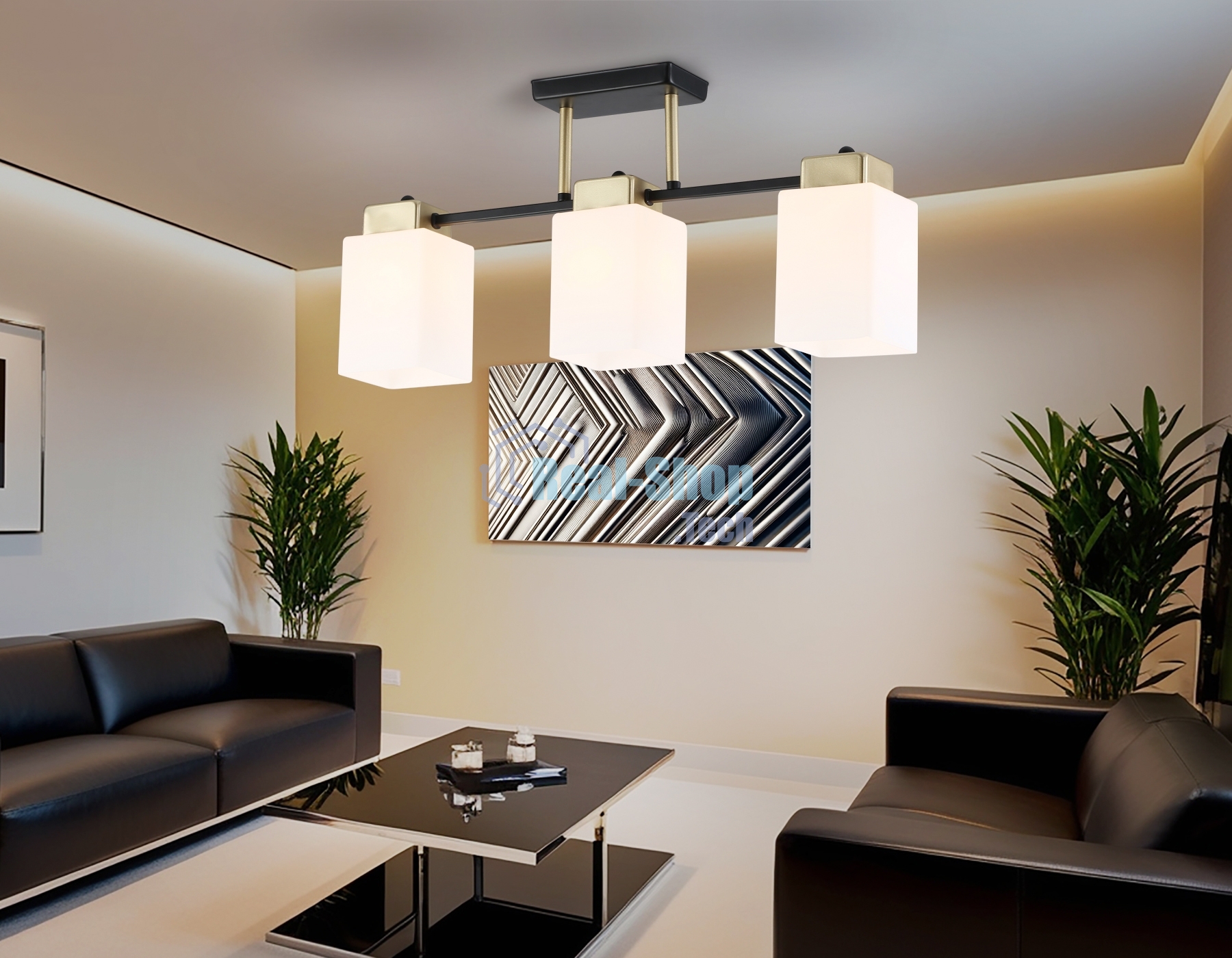 Светильник Ambrella light TR303046/3 BK/GD черный/золото E27/3 max 60W 540*100*270