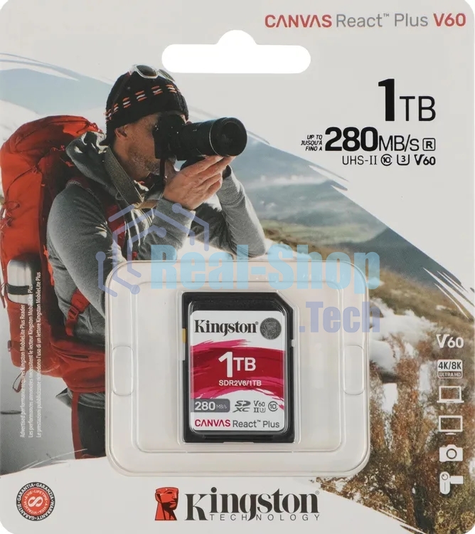 Флеш карта SDXC Kingston SDR2V6/1Tb Canvas React Plus w/o adapter 1Tb