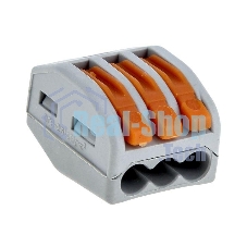 Строительно-монтажная клемма СМК 222-413 с рычагом 3 отверстия 0,08-2,5мм2 (100шт.) EKF PROxima plc-smk-413 EKF