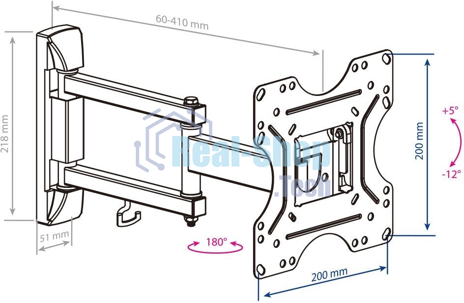 Кронштейн KROMAX OPTIMA-214 черный 20