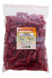 Разъем штекерный полностью изолированный Rexant штекер 4 мм 0.5-1.5 мм² (РШПи-п 1.5-4/РШИп 1,25-4) красный