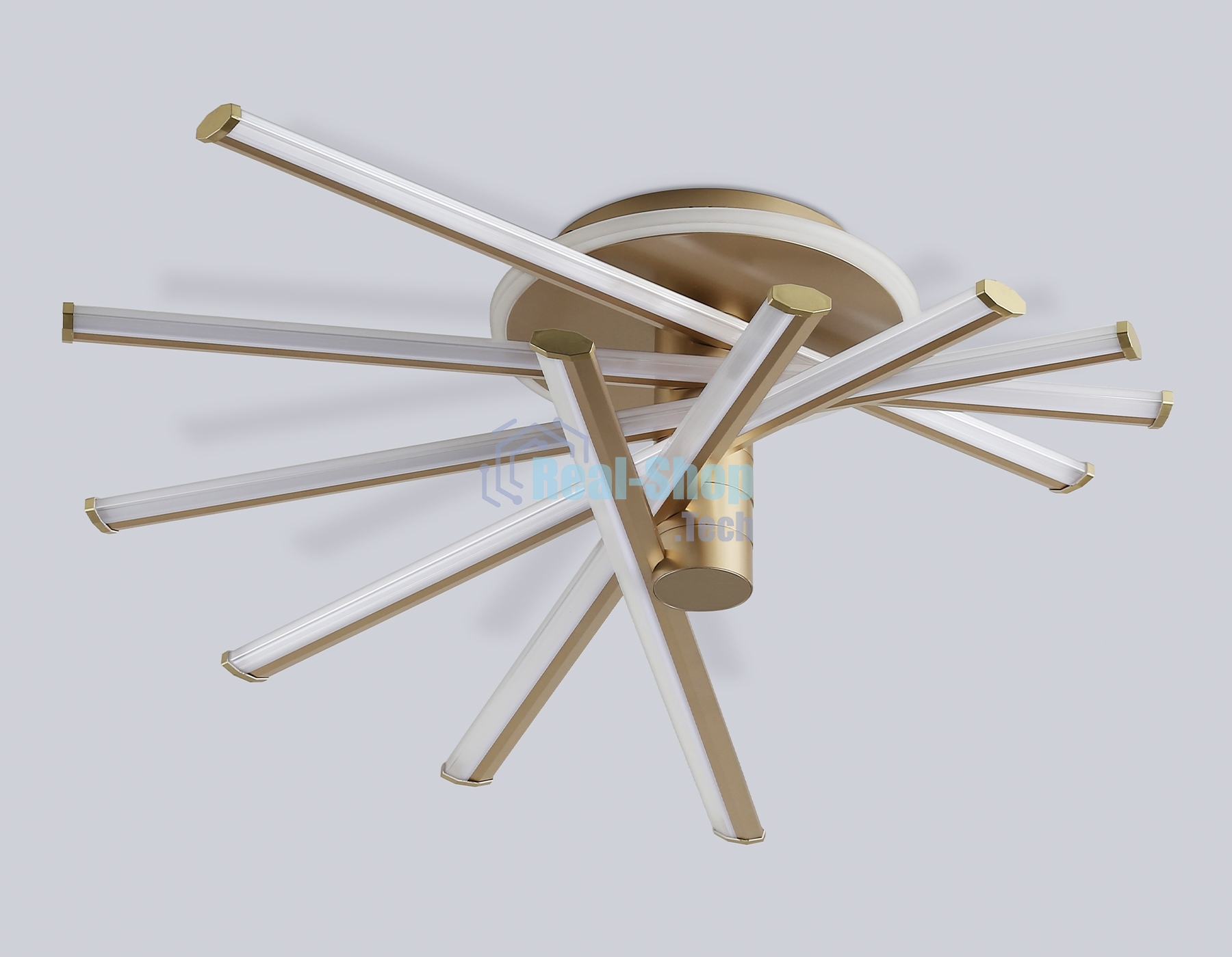 Потолочный светодиодный светильник Ambrella light FL6234 GD золото 96W 3000K-6400K 605*605*200 (ПДУ ИК)