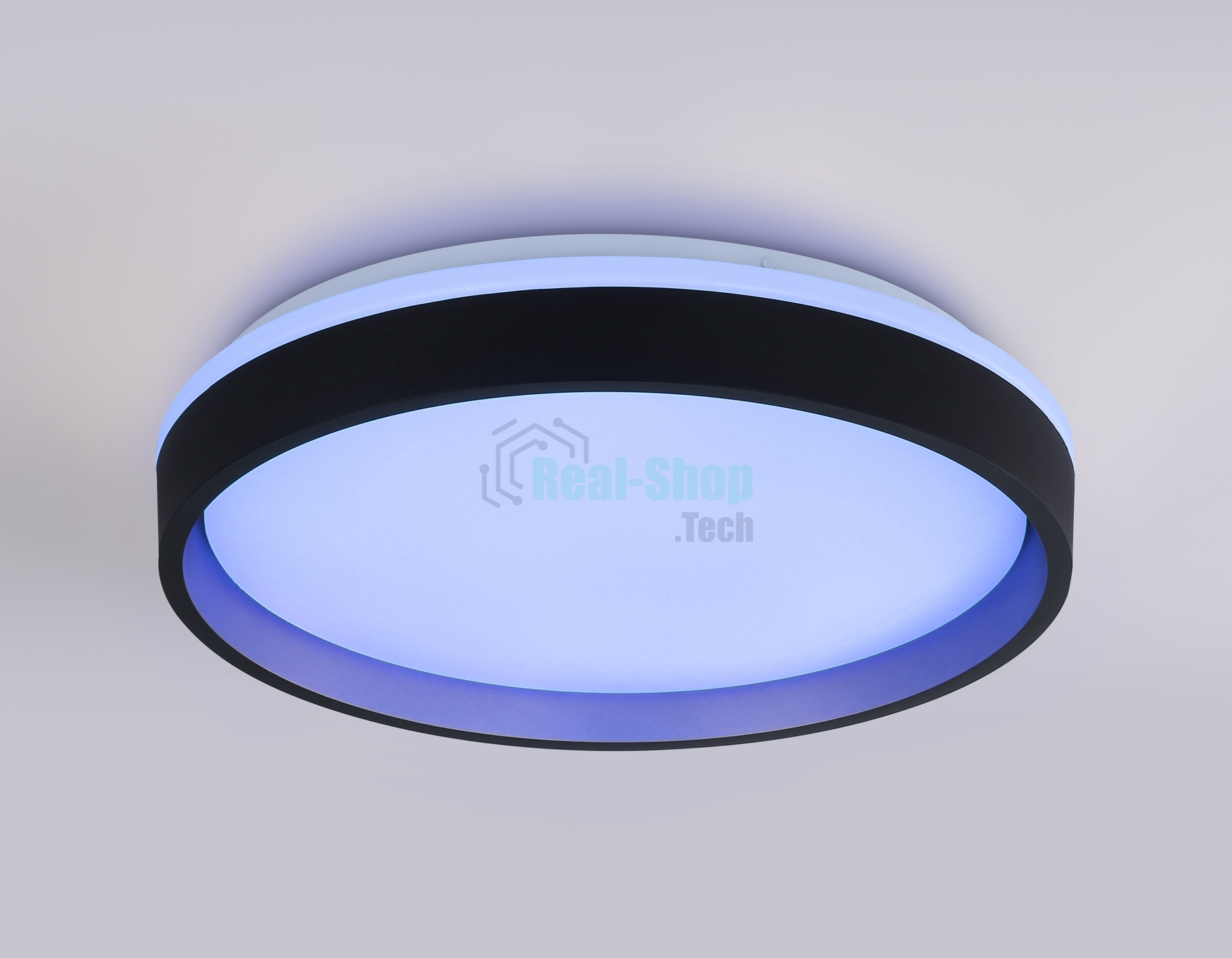 Светодиодный светильник RGB Ambrella light FZ604 BK/GD черный/золото IP20 46W 3000K-6500K+RGB D390*80 (ПДУ ИК)