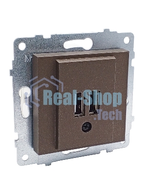 Ovivo Механизм розетки USB 5V-2A (2 порта), мокка, 600-000319-247