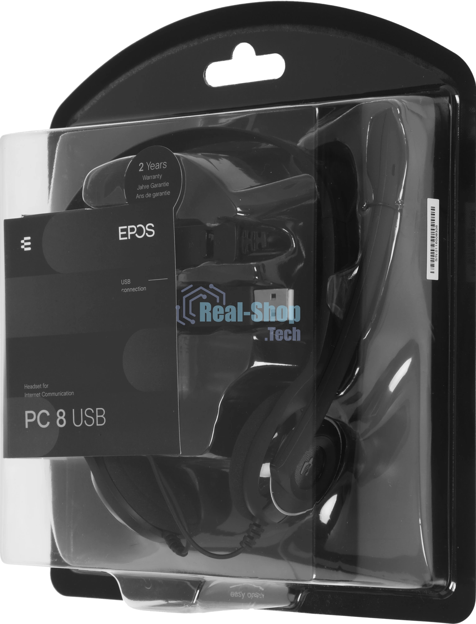 Гарнитура EPOS PC 8 чёрный, проводная, USB, подвижный микрофон, выключение микрофона