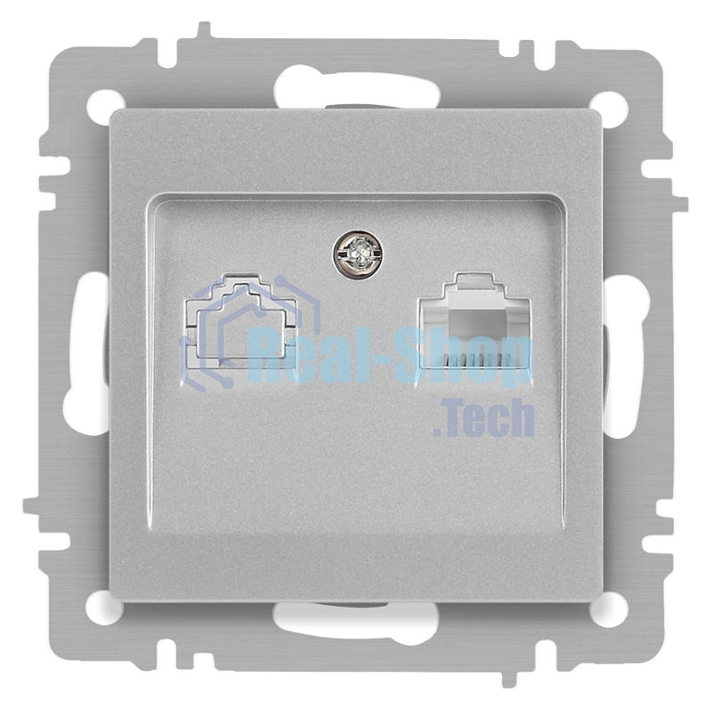 Розетка Intro Accent 6-303-03 информационная RJ45, IP20, СУ, алюминий | Б0063630 | Intro