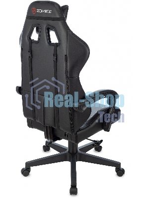 Кресло Zombie GAME TETRA черный/красный, экокожа, 120 кг, механизм качания