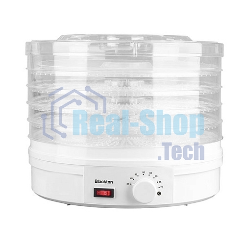 Сушилка для овощей и фруктов Blackton Bt FD1114 White-green, Мощность 245 Вт, Регулировка температуры 35-70 °С, 5 основых поддонов, 2 дополнительных поддона для пастилы, Конвективная сушка, Сохраняет максимум витаминов и питательных веществ в овощах, фрук