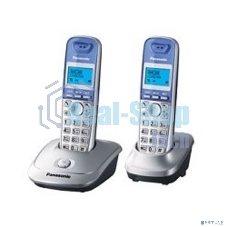 Телефон беспроводной (DECT) Panasonic KX-TG2512RUS (серебристый) Доп трубка в комплекте,АОН, Caller ID,спикерфон на трубке,полифония