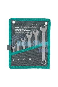 Набор ключей комбинированных 6-17 мм, 6 шт., CrV, матовый хром Stels