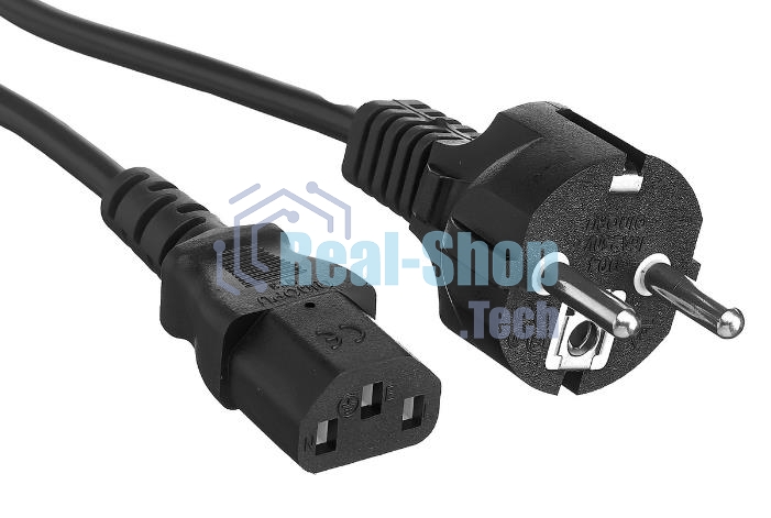 Кабель питания ExeGate Power PC-3P (Евровилка Schuko->С13) VDE-250V-3*1.0-CU, 10A, черный, 3м