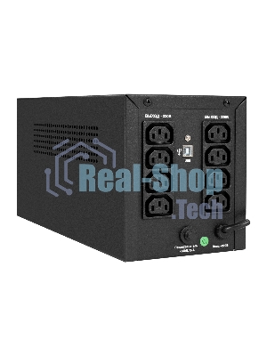 Источник бесперебойного питания ExeGate Power NB-2000.LED.AVR.8C13.USB (2000VA/1200W, LED, AVR, 8*C13, USB, батарея 12V 9Ah - 2 шт., металлический корпус, Black)