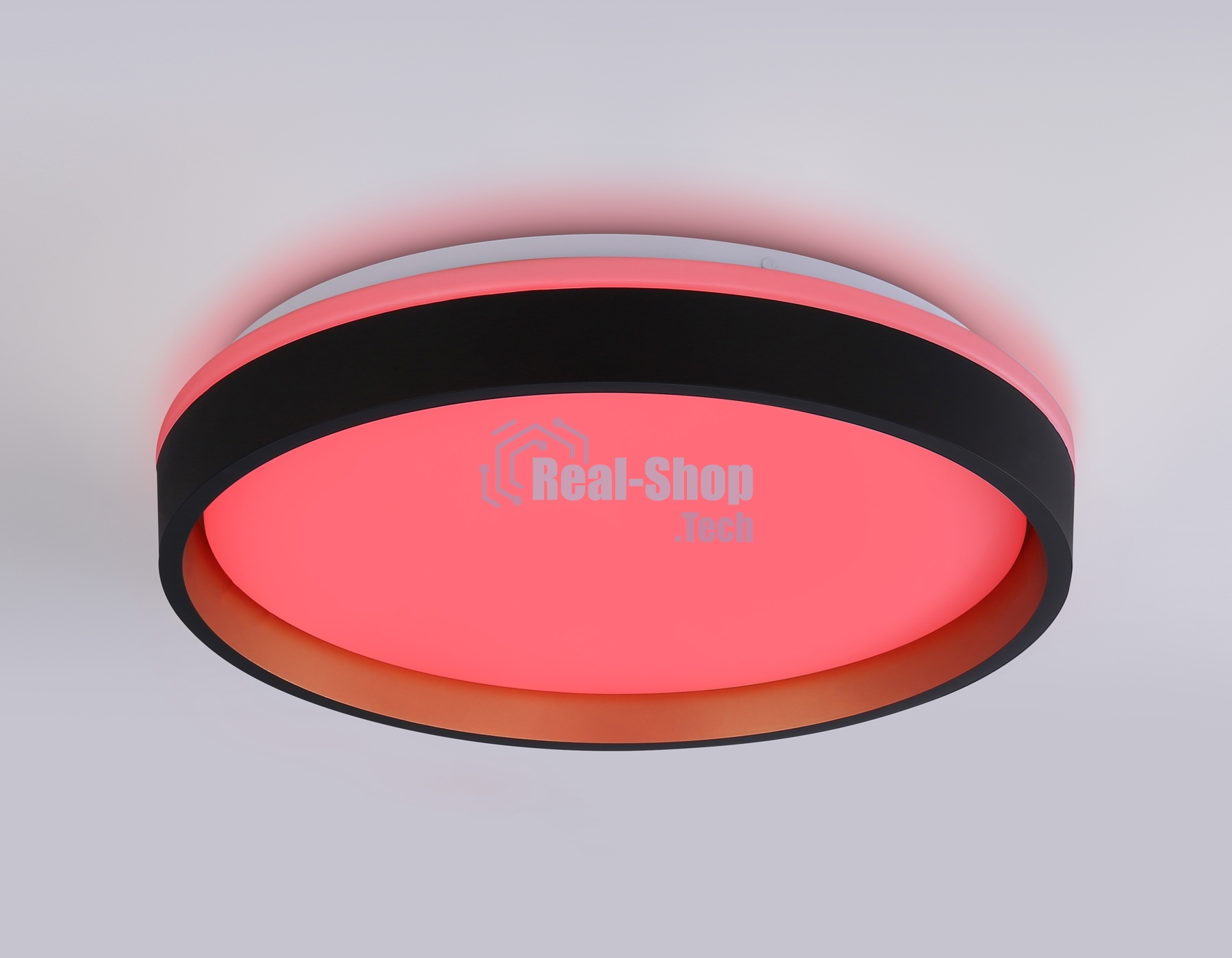 Светодиодный светильник RGB Ambrella light FZ604 BK/GD черный/золото IP20 46W 3000K-6500K+RGB D390*80 (ПДУ ИК)