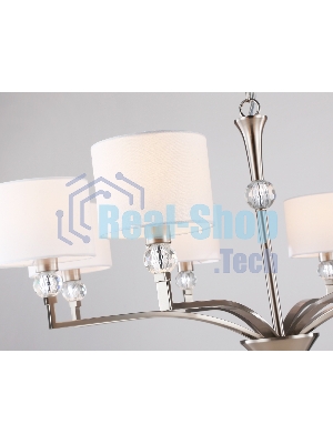 Люстра Ambrella light LH71123/8 SN/WH никель/белый E14/8 max 40W D840*880