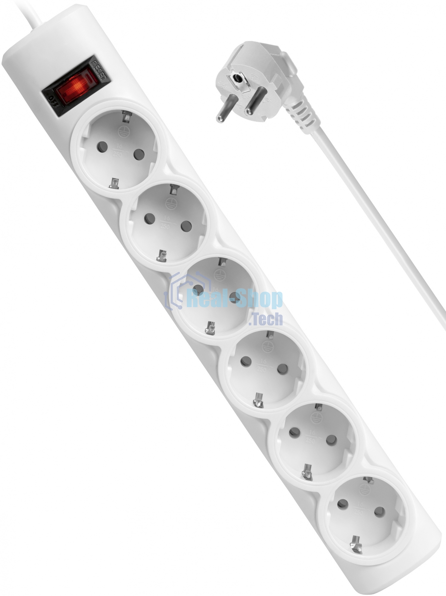 Сетевой фильтр Defender DFS 155 5.0 m, 6 розеток, белый
