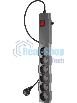 Сетевой фильтр Buro 600SPro-16-3-G 3м (6 розеток) графитовый (коробка)