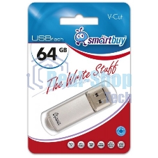 Флешка USB Smartbuy V-Cut Silver (SB64 GbVC-S), 64Gb, USB 2.0, R/W 25/15, серебристый
