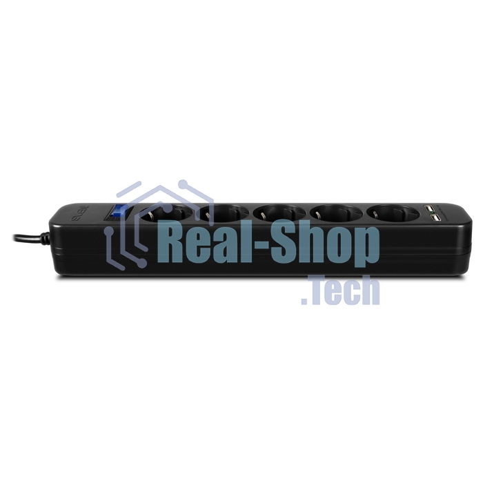 Фильтр SVEN SF-05LU 1,8 м (5 евро розеток,2хUSB(2,4А)) черный, цветная коробка Surge protector SVEN SF-05LU 1,8 м (5 евро розеток,2хUSB(2,4А)) черный, цветная коробка
