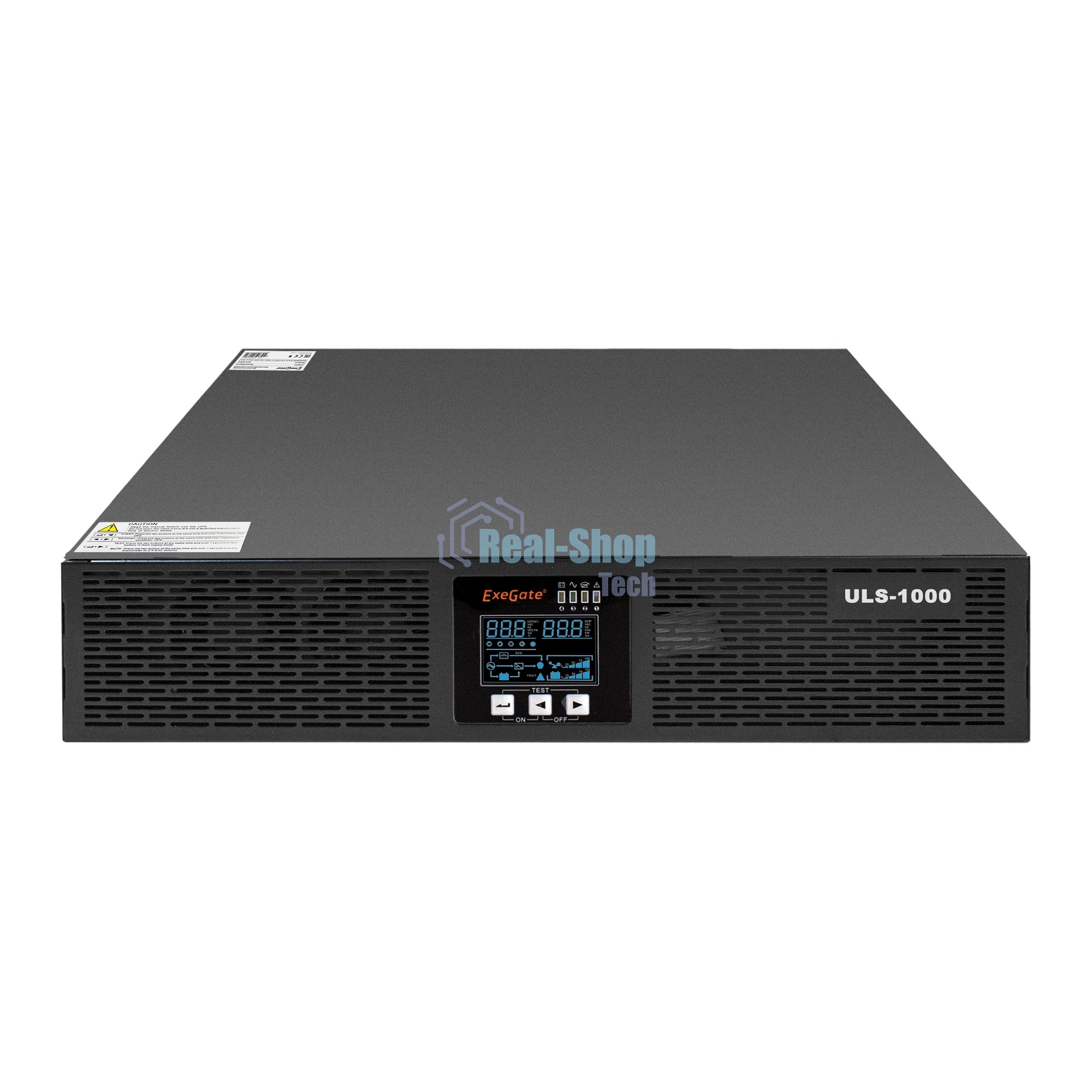 Источник бесперебойного питания On-line ExeGate EP285646RUS PowerExpert ULS-1000.LCD.AVR.C13.USB.RS232.SNMP.2U 1000VA/1000W, On-Line, PF=1, LCD, 4*IEC-C13, RS232, USB, SNMP-slot, Rackmount 2U/Tower, черный