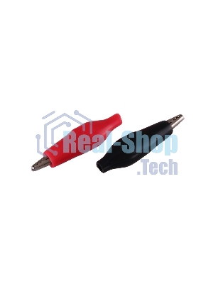 Зажим крокодил в изоляторе Rexant, длина 46 мм, ток 5A, 2 шт., пакет БОПП