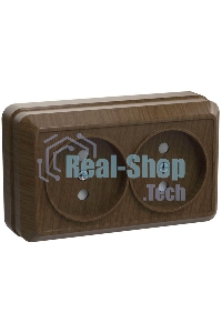 Розетка 2-м ОП Октава 10А IP20 без заземл. дуб ИЭК ERO20-K04-10-DC