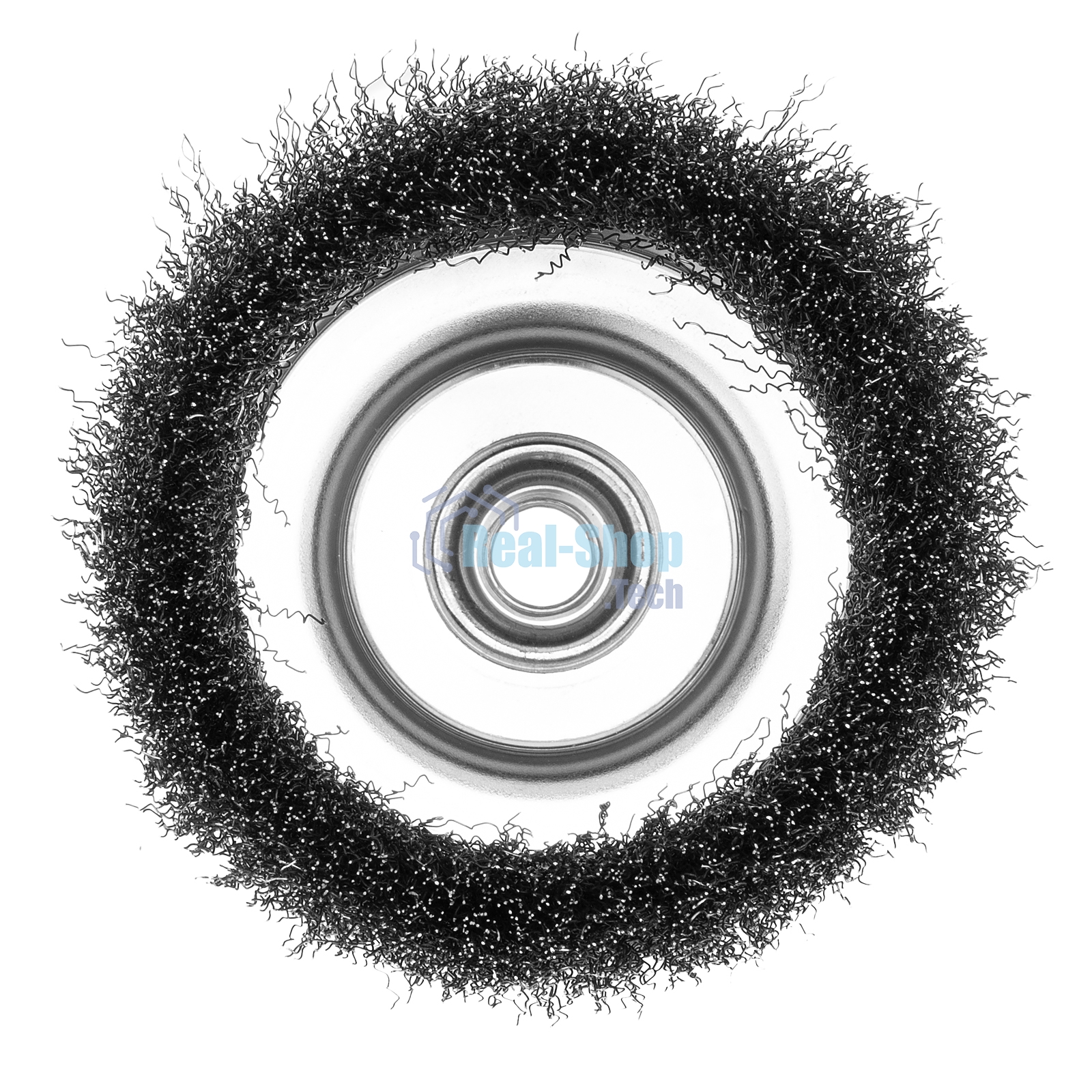 Щетка для УШМ Сибртех 125 мм М14, чашка, витая проволока 0,3 мм