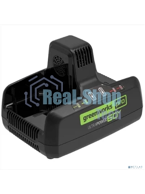 Быстрое зарядное устройство для двух аккумуляторов Greenworks G60DC10, 60V, 10А 2954407