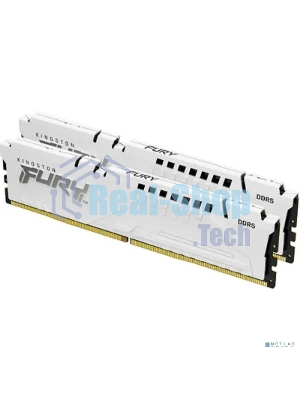 Оперативная память Kingston Fury Beast, DDR5, 32Gb (2x16Gb), 5600MHz, CL40, DIMM, с радиатором, белый