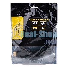 Кабель DisplayPort Cablexpert CC-DP8K-2M, 20M/20M, v1.4, 8К, медь, тройной экран, 2м, черный, пакет
