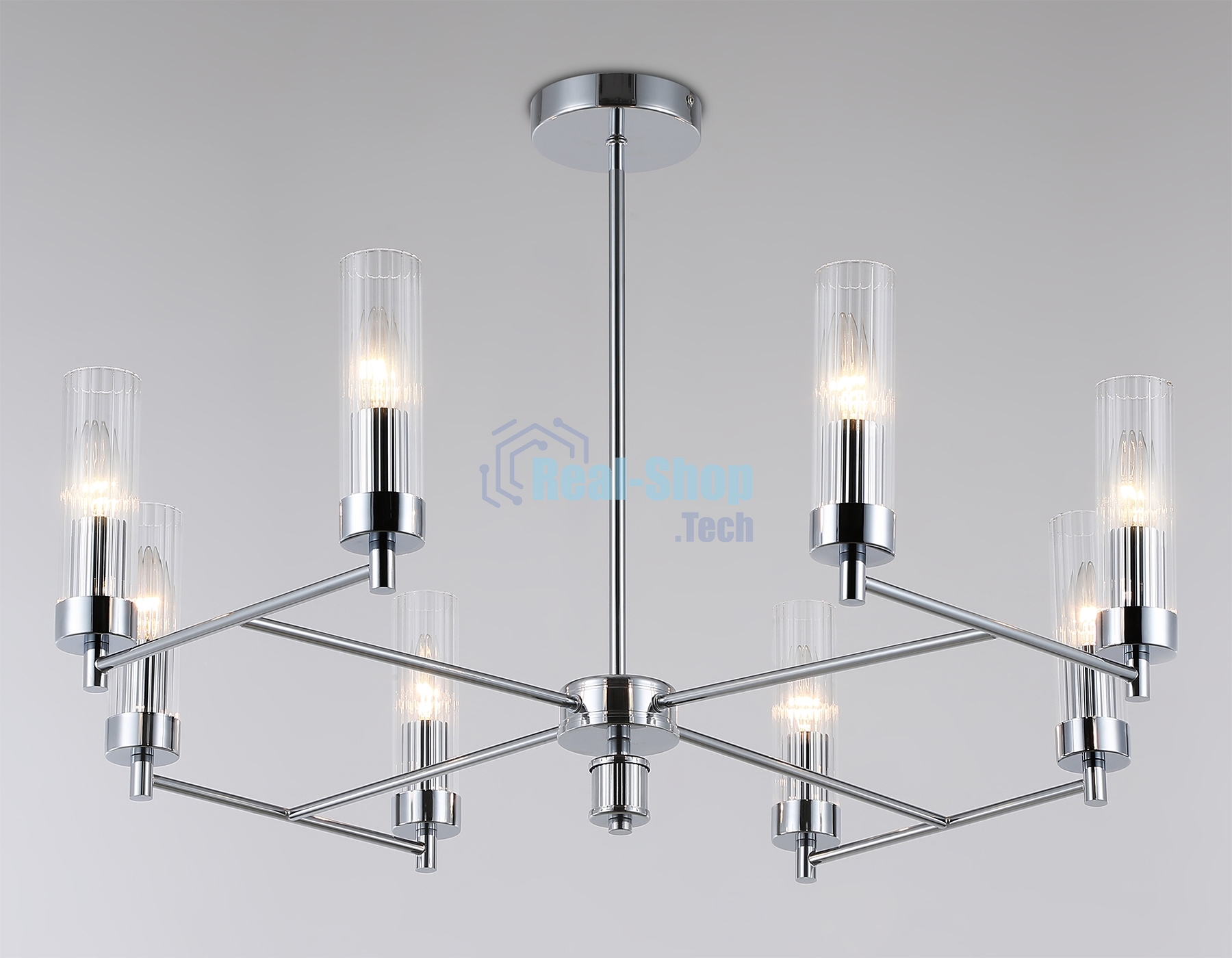 Люстра Ambrella light LH55152/8 CH/CL хром/прозрачный E14/8 max 40W D765*520