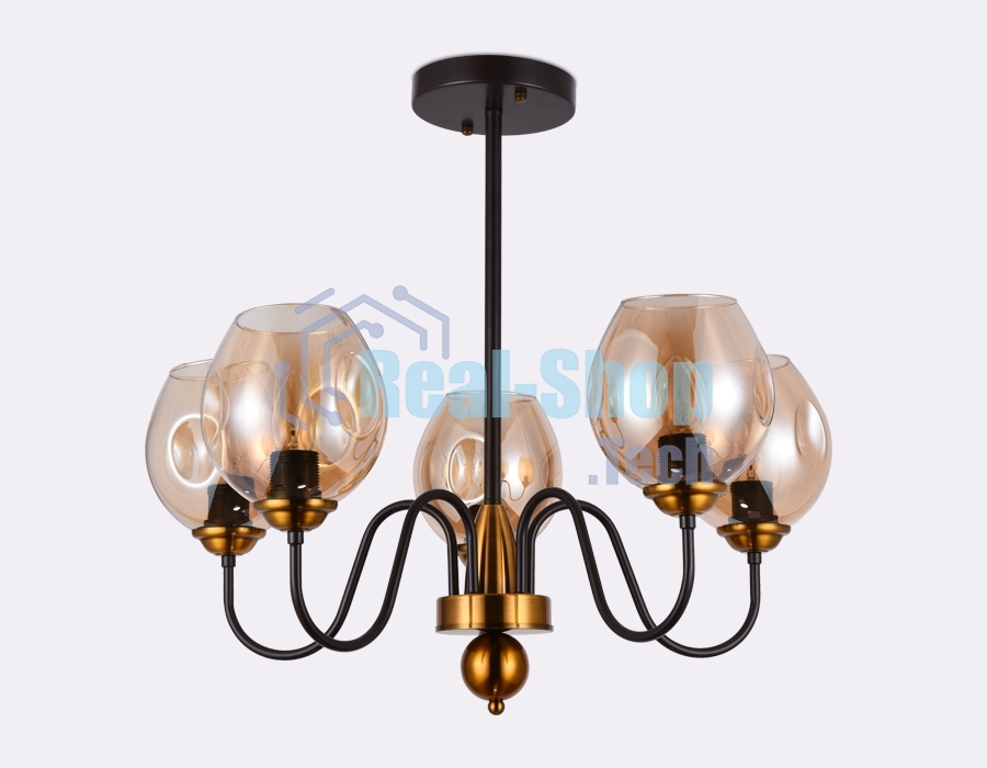 Светильник Ambrella light TR9057/5 DCF/TI темный кофе/янтарь E27 max 40W D650*572