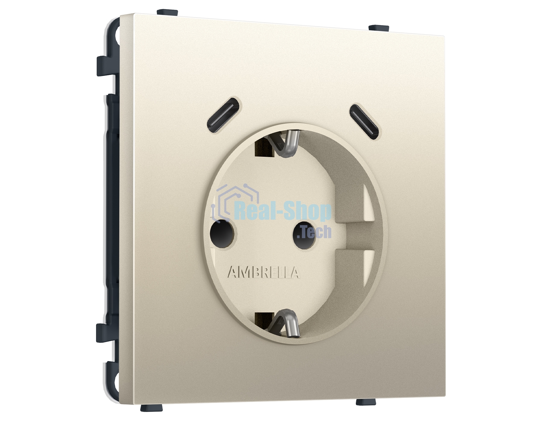 Комплект механизма электрической розетки SIGMA Шёлк 2USB С+C 20W (быст. зар.) с/з с/ш 16A-250V QUANT PRO (SP5505, PR165)