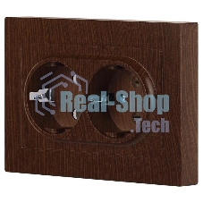Розетка Intro Accent 6-205-10 , 2X2P+E Schuko, 16А-250В, IP20, СУ, AL/CU, венге | Б0063502 | Intro