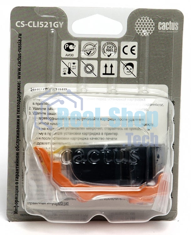 Картридж струйный Cactus CS-CLI521GY серый (8,4 мл) для Canon MP980/MP990