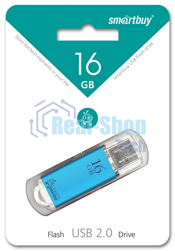 Флешка USB Smartbuy V-Cut series blue (SB16GbVC-B), 16Gb, USB 2.0, R/W 25/15, синий