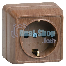 Розетка 1-м ОП Октава 16А РС20-3-ОД с заземл. дуб ИЭК ERO11-K04-16-DC