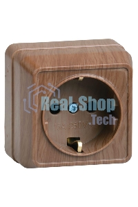Розетка 1-м ОП Октава 16А РС20-3-ОД с заземл. дуб ИЭК ERO11-K04-16-DC