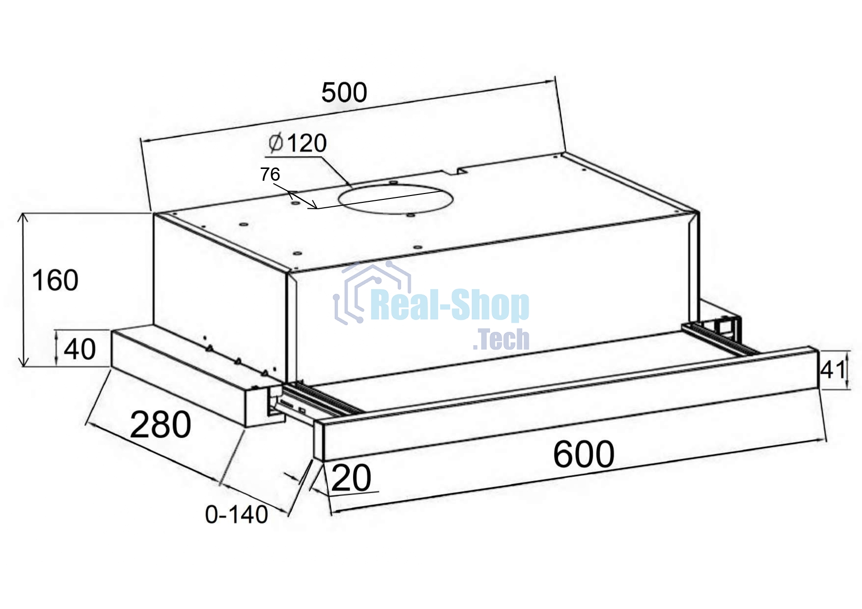Вытяжка встраиваемая LEX HUBBLE 2M 600 WHITE, 60 см, 1000 куб. м/ч, 52 дБ белый