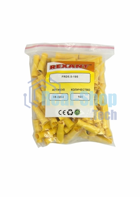 Разъем штекерный изолированный Rexant гнездо 5 мм 4-6 мм² (РШи-м 6.0-5/РШИм 5,5-6-4) желтый