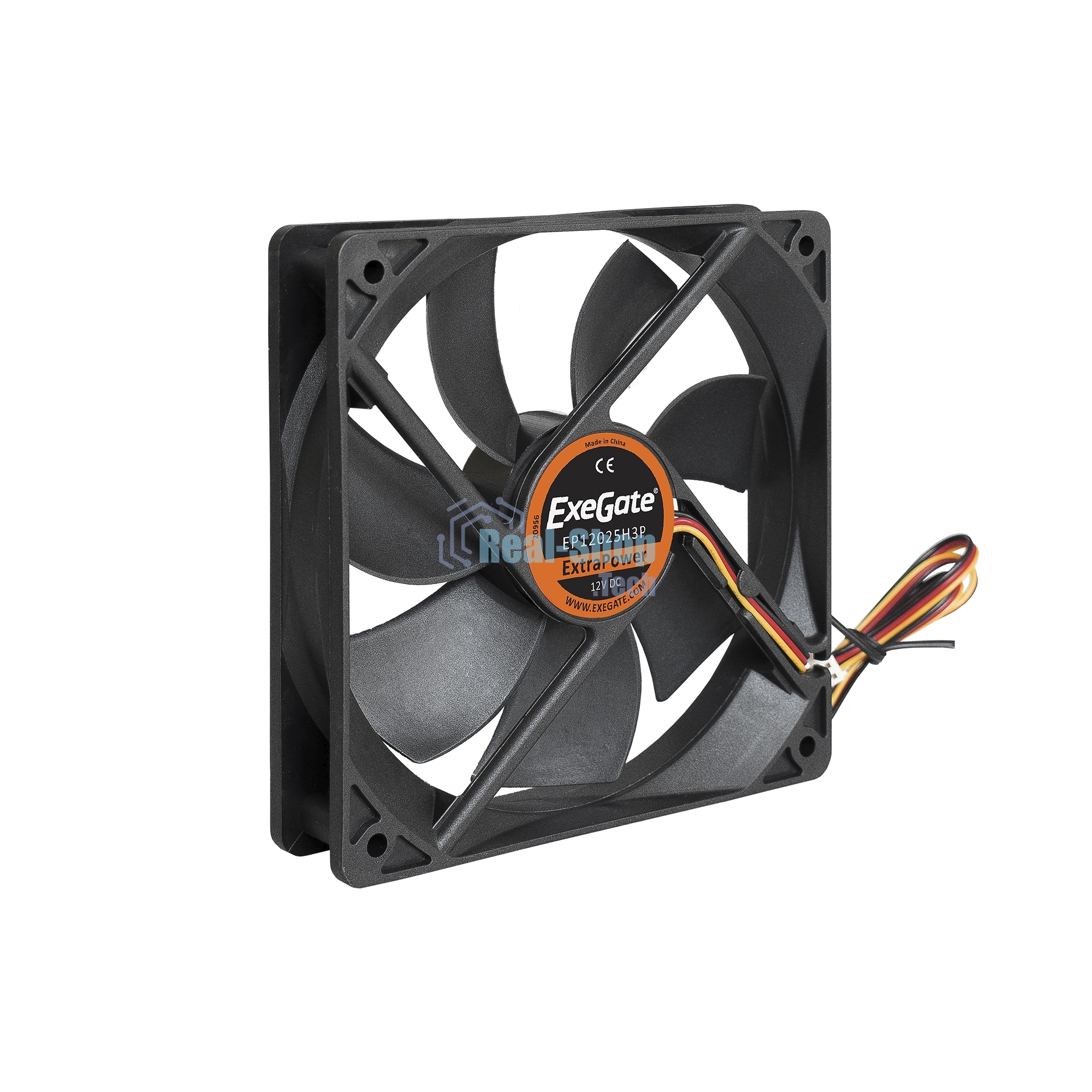Вентилятор для корпуса ExeGate ExtraPower EP12025H3P черный, 120 мм, 1800 об/мин, 28 дБ, 3 pin