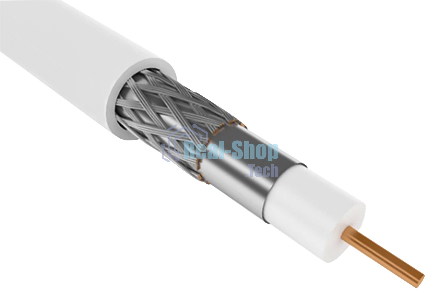 Кабель коаксиальный ITK GENERICA CC3-R6F1-111-100-G RG-6 SF/UTP общий экран в оплетке 75Om PVC внутренний 100м белый