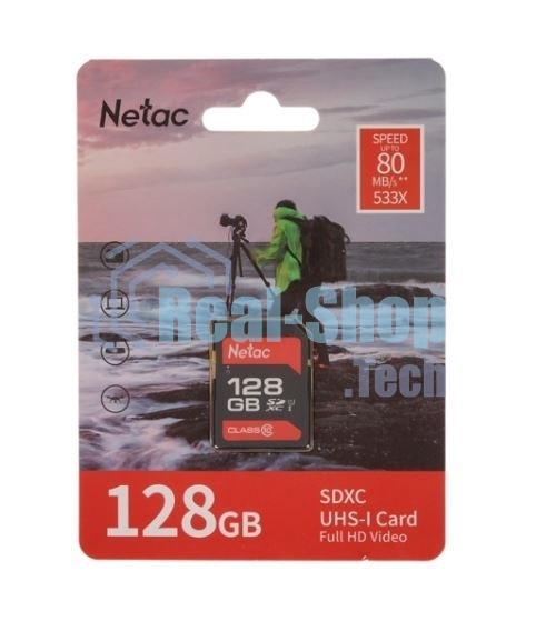 Флеш карта Netac P600 SDHC 128Gb U1/C10 up to 80Mb/s, retail pack